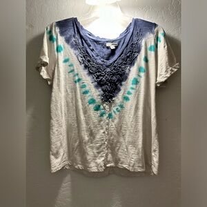 Blue, Turquoise and White Tie Dye Tee: Kohl’s Sonoma Goods for Life
